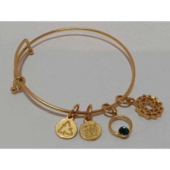 Clea Ray Goldtone Star of David May Birthstone Bracelet 7 inch adjustable - Picture 2 of 7